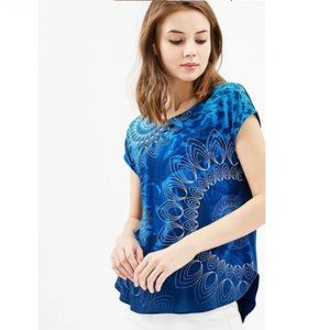 Desigual Blue Grace T-shirt floral size L